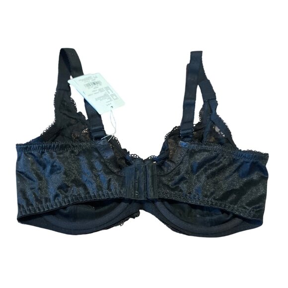 Delimira Lace Underwire Bra 38E Black W578 Full Support Adjustable Straps - Picture 2 of 5